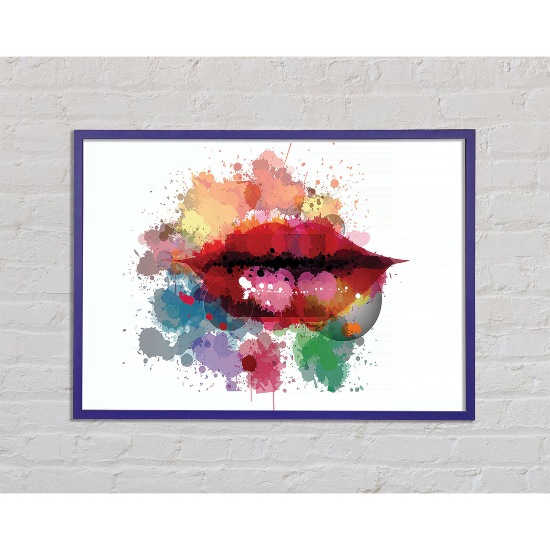 Gerahmtes Leinwandbild Rainbow Lips