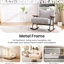 Fauteuil à bascule en métal gris, pour le salon-701116069