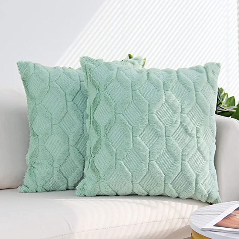 Ensemble de 2 coussins décoratifs carrés (livrés avec 450 g chacun) de taille 18 po x 18 po, H 18 po x l 18 po, polyester
