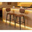 Upholstered Counter Stool with Metal Frame-271538351