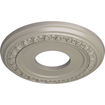 Médaillon de plafond en acanthe Endurathane Legacy, DO 12 3/4 po x P 7/8 po (convient aux auvents jusqu'à 3 1/2 po), finition perle noire peinte à la main