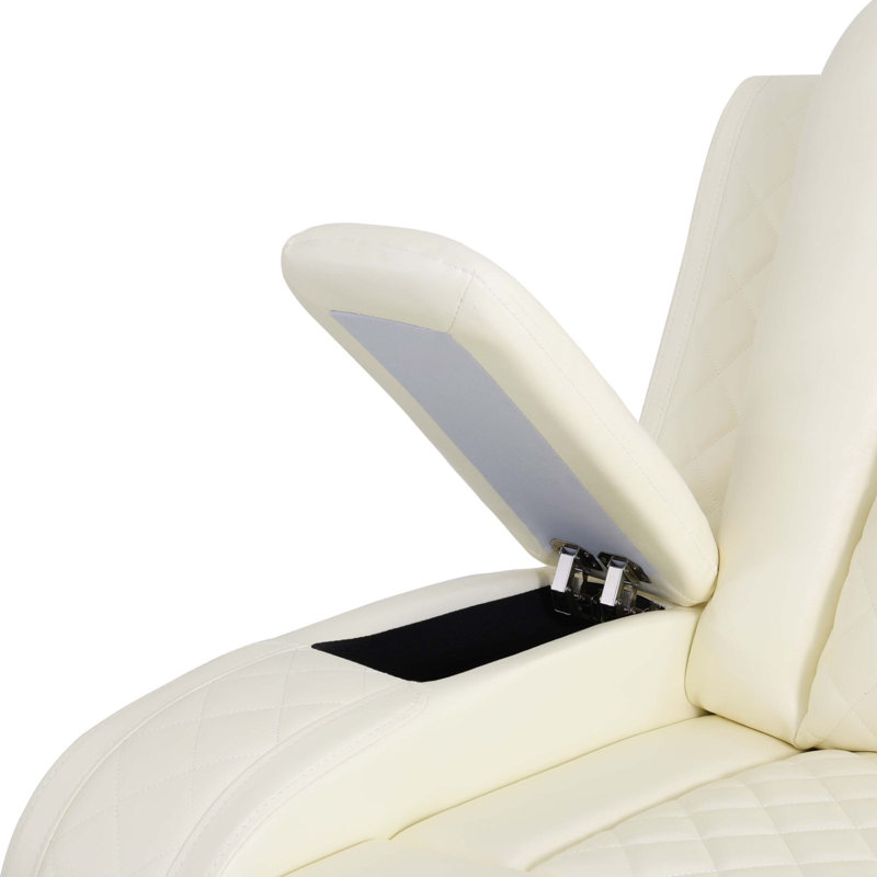 Ensemble de canapé modulaire inclinable électrique en cuir 3 pièces avec chargeurs sans fil et éclairage DEL (ensemble de 3)