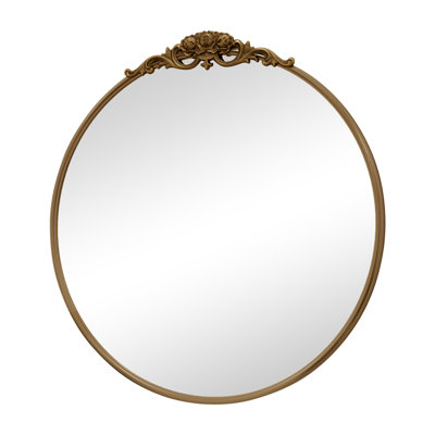 Vintage Round Wall Mirror with Metal Frame