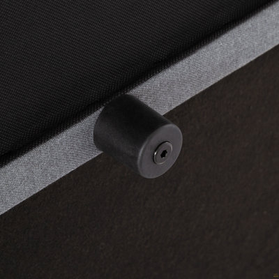 Structure de très grand lit plateforme, tête de lit tapissier capitonnée avec support en lattes de bois massif, hauteur réglable: 39,57 po x 43,5 po, gris clair