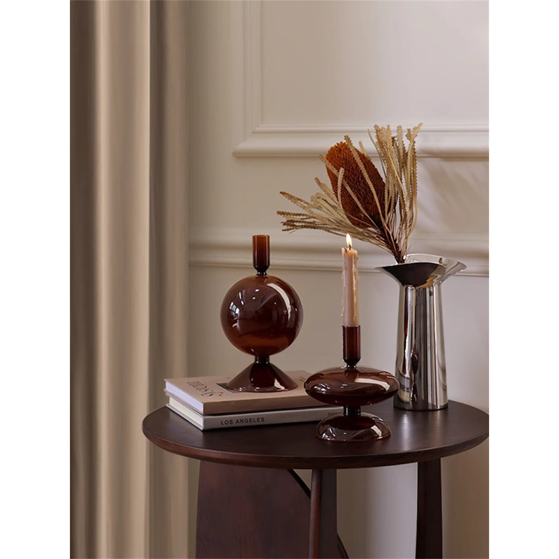 8.66'' H Glass Tabletop Candlestick