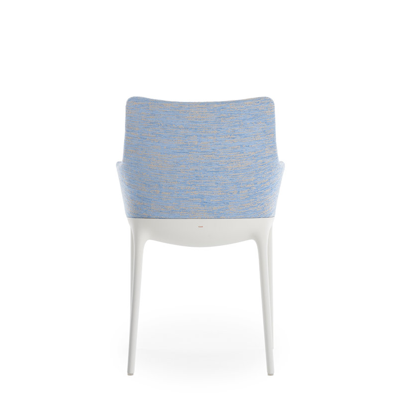 Eleganza Upholstered Dining Chair, Light Blue, White