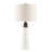 Triangular Ceramic And Wood Table Lamp
