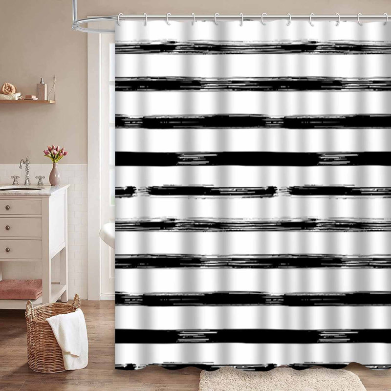 Rideau de douche moderne avec 12 crochets Modern, L 72 po x l 78 po