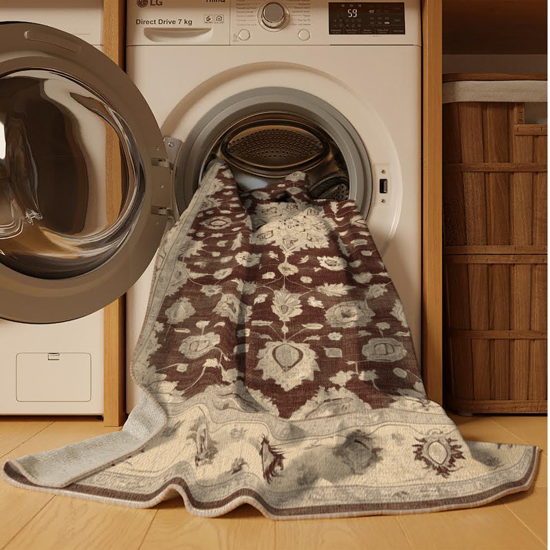 Tapis brun lavable à la machine, Rectangle 2 pi x 3 pi