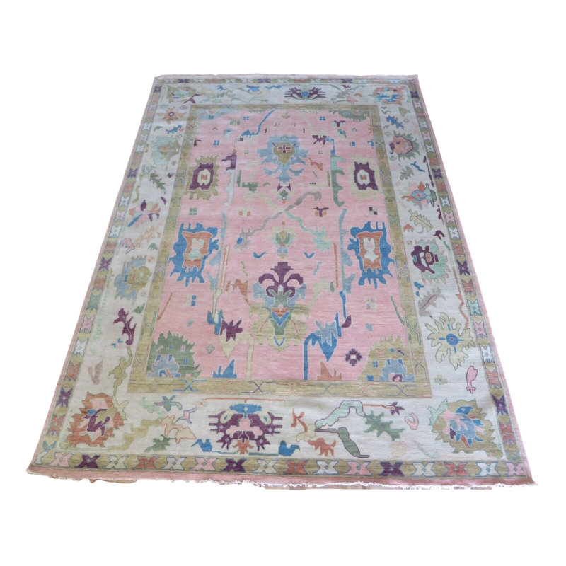 Tapis rose unique de 9 pi 9 po x 13 pi 9 po
