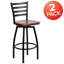 Tabouret de bar pivotant en métal de qualité commerciale avec siège en bois Chafin Hercules Series-31759703