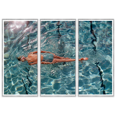 Women in Swimming Pool Framed