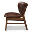 Fauteuil de salon Mid-Century moderne en similicuir brun foncé