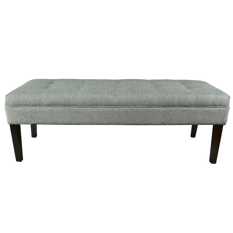 Amora Polyester Blend Upholstered Bench, Smoke