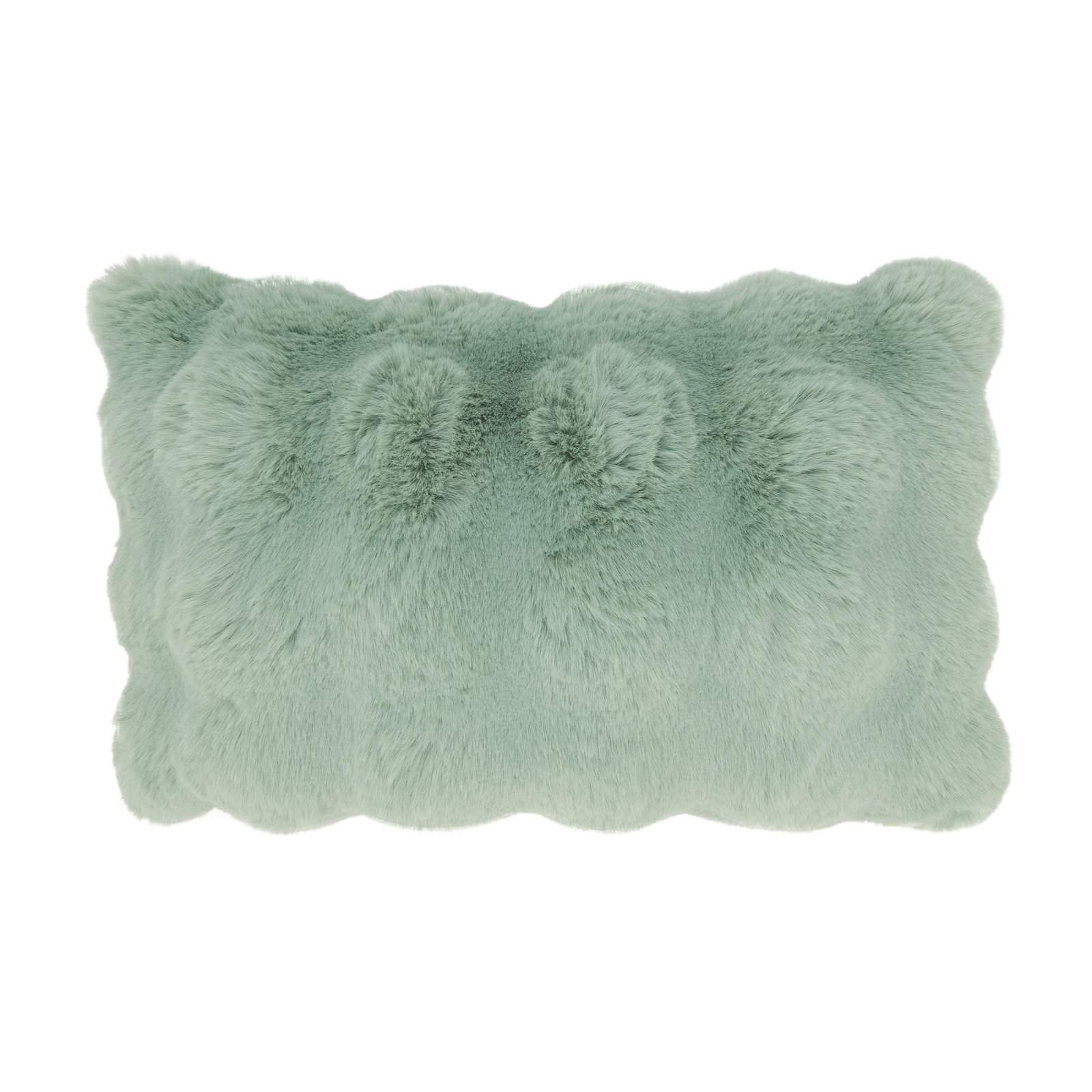 Cozy Bubble Faux Fur Pillow Cover, Green, Down, Rectangle 12" H x 20" W