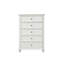 Commode de style côtier transitionnel avec tiroirs en queue d'aronde, glissières à roulement à billes et finition blanche antique élégante pour le rangement de la chambre à coucher