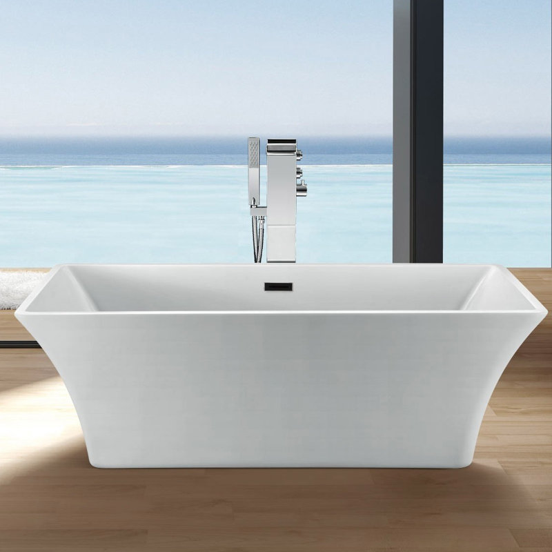 Dax 66.5'' x 29'' Freestanding Soaking Acrylic Bathtub