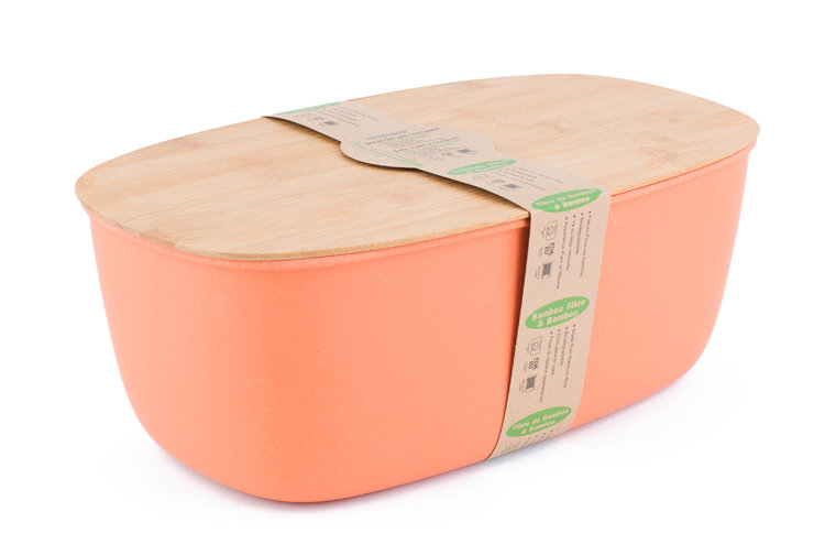 Harlan Wood Food Storage Container Set, Orange