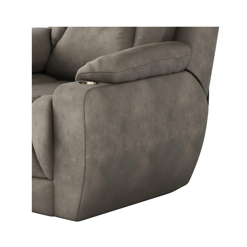 Fauteuil inclinable en cuir pour homme, Cuir véritable gris