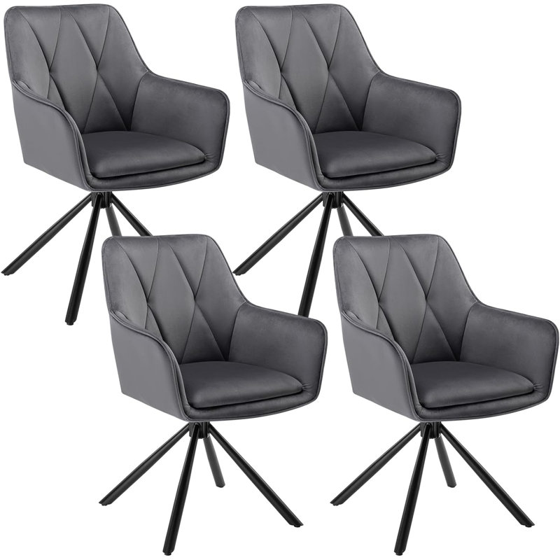 Lillydale Upholstered Chair With Velvet, Grey