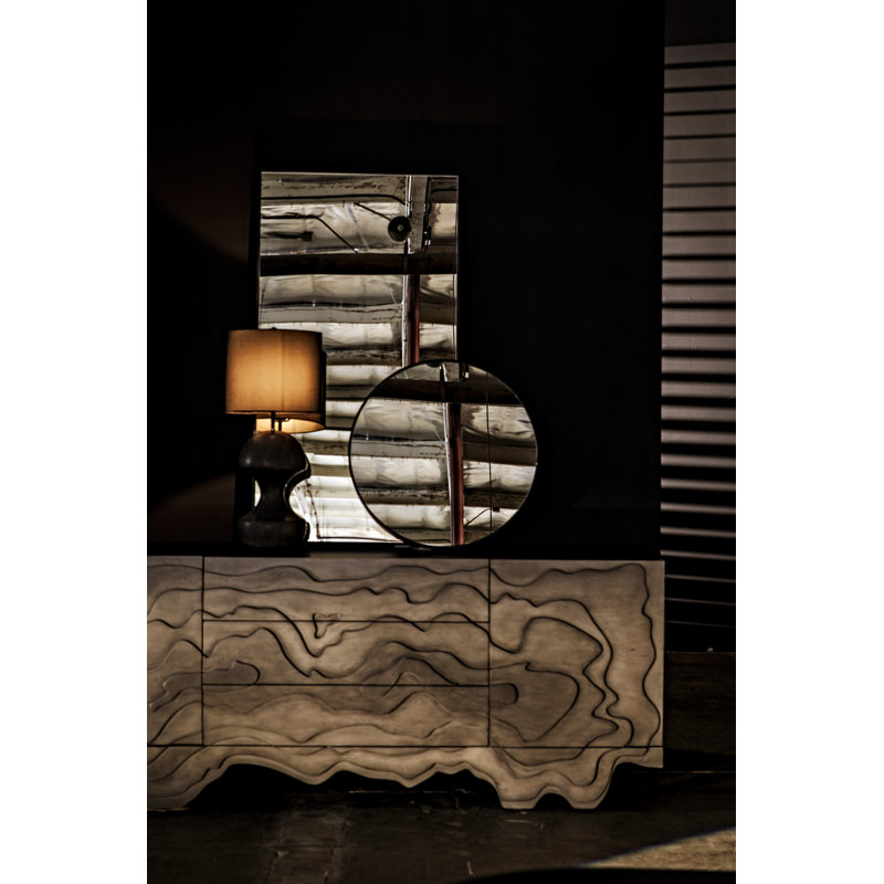 Metal Flat Wall Mirror, 48" x 26"