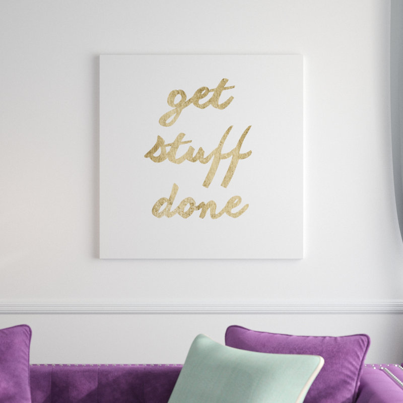 «Golden Quote VII», art textuel sur toile, H 30 po x l 30 po