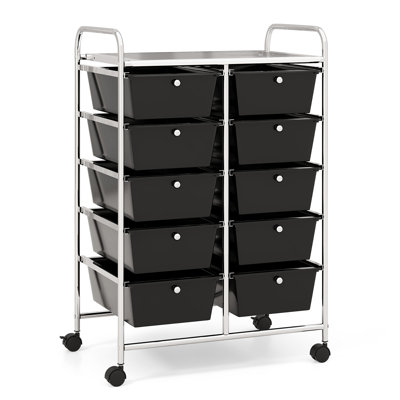 Rebrilliant Milin 10 Drawer Storage Drawer with Locking Wheels | Wayfair