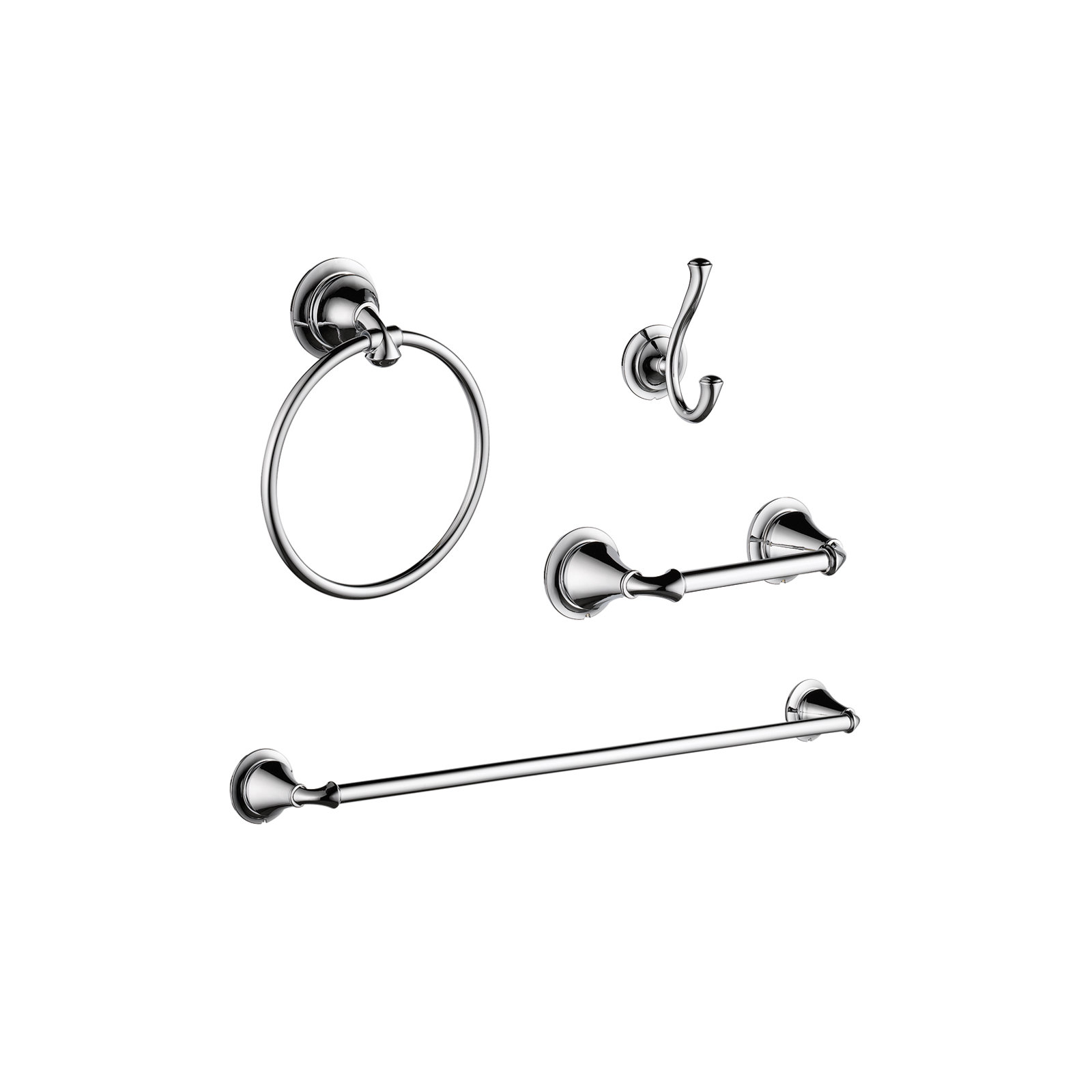 Linden 4 Piece Bathroom Hardware Set, Chrome
