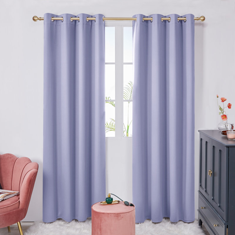 Room Darkening Thermal Insulated Curtains Drapes (Set of 2), 52" W x 84" L, Light Gray