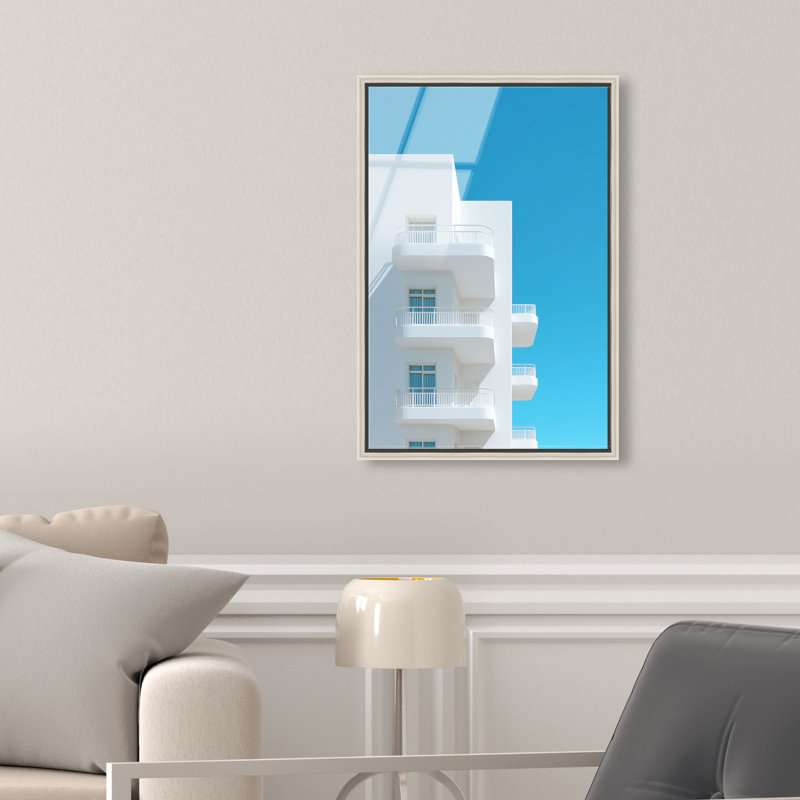 Modular White II Print, 37"H x 25"W, Silver Floater Frame