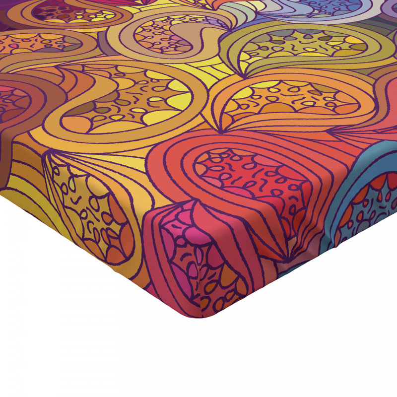 Microfiber Paisley Fitted Sheet, Full Fitted Sheet