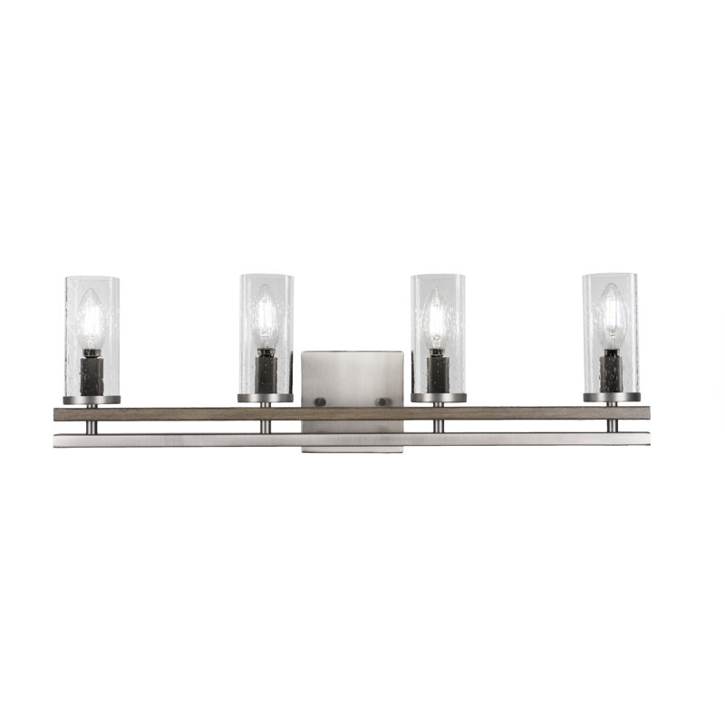 Belmont 4 Light Bath Bar, Graphite/Painted Distressed Wood