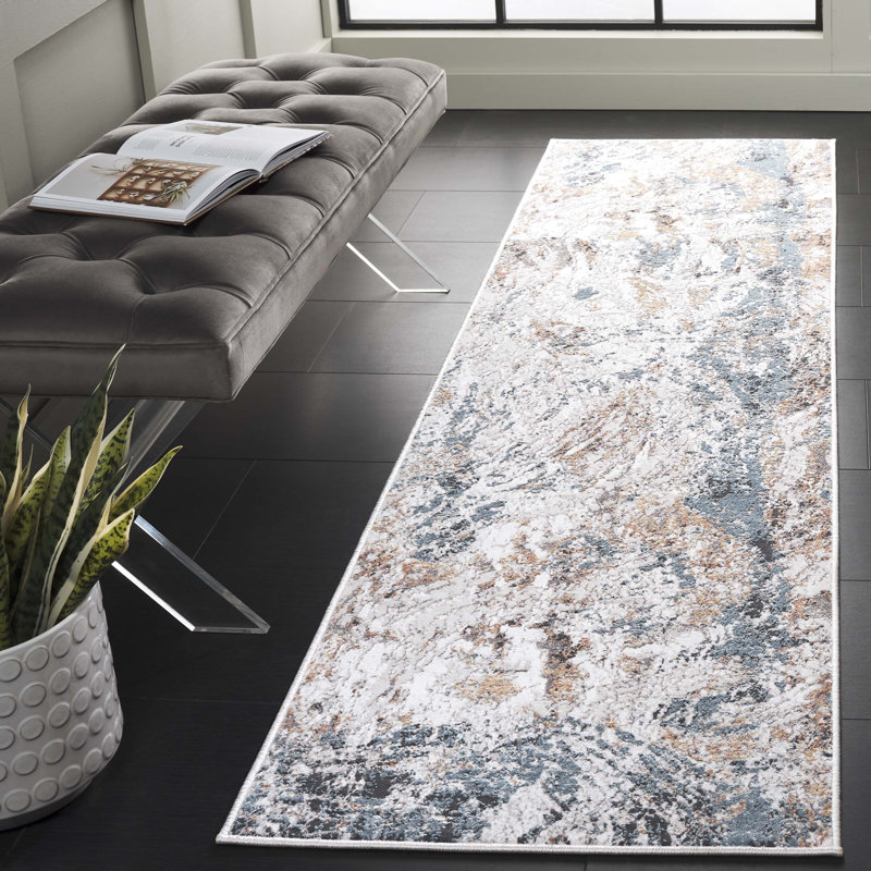 Kellee Performance Abstract Rug, Runner 2'2" x 8'