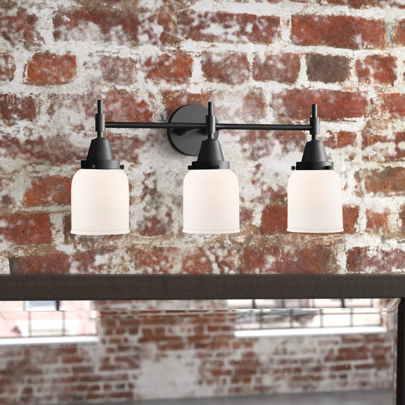 Éclairage pour meuble-lavabo à 3 lumières à intensité variable Gayle, Blanc mat, Noir mat
