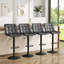 Nicho Swivel Upholstered Faux Leather Adjustable Height Bar Stool with Steel Frame