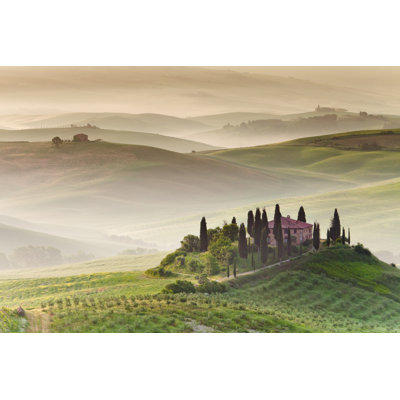 Farmhouse In Tuscany by Rondakimbrow - Wrapped Canvas Print