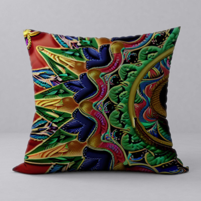 Oreiller New ManosMorenas, caractère et motifs vibrants / taille 22 po x 22 po