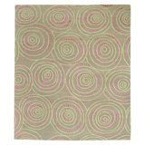 Ring a Ding Hand Woven Silk and Wool Geometric Area Rug