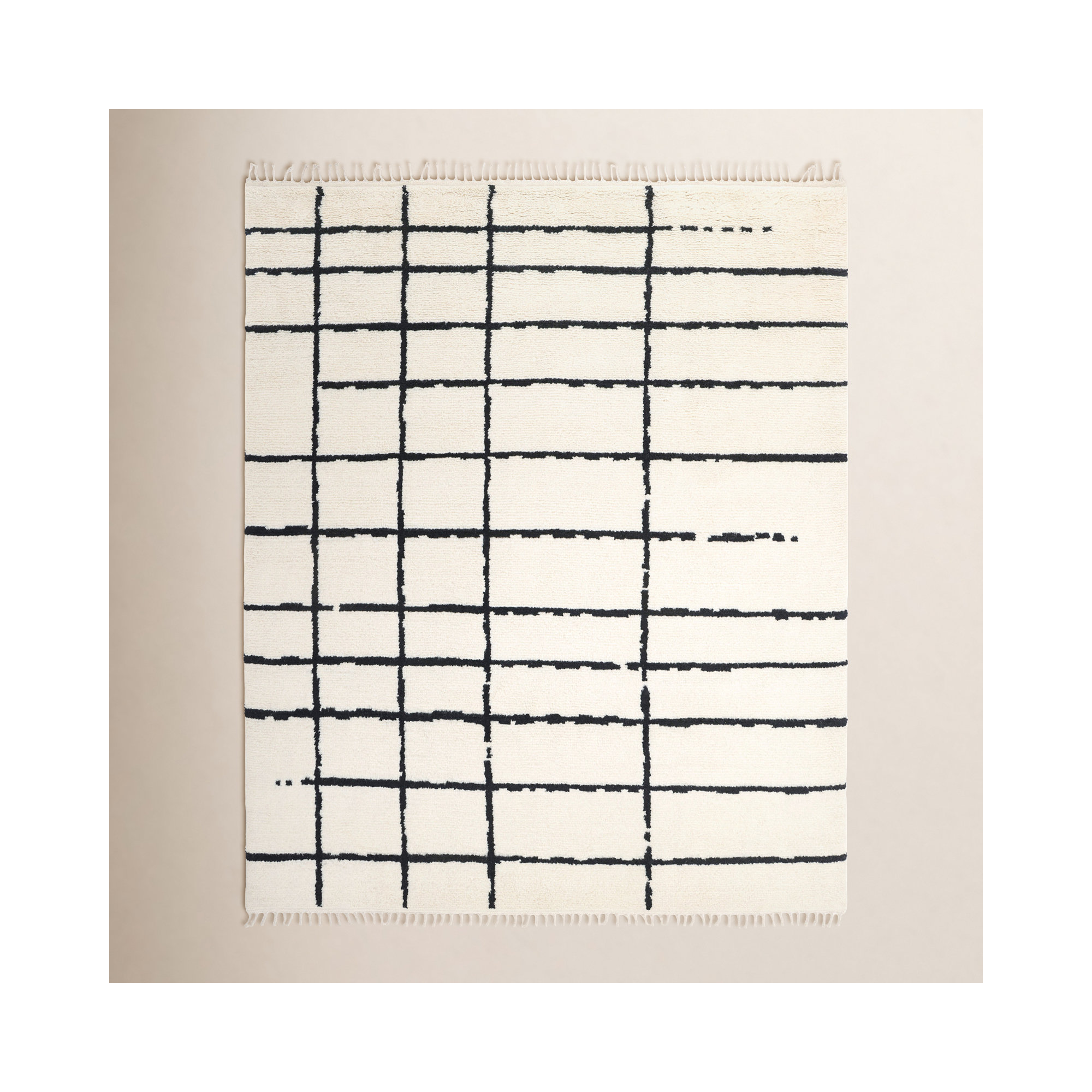 Hoxton Handmade Ivory/Black Rug, Rectangle 8' x  10'