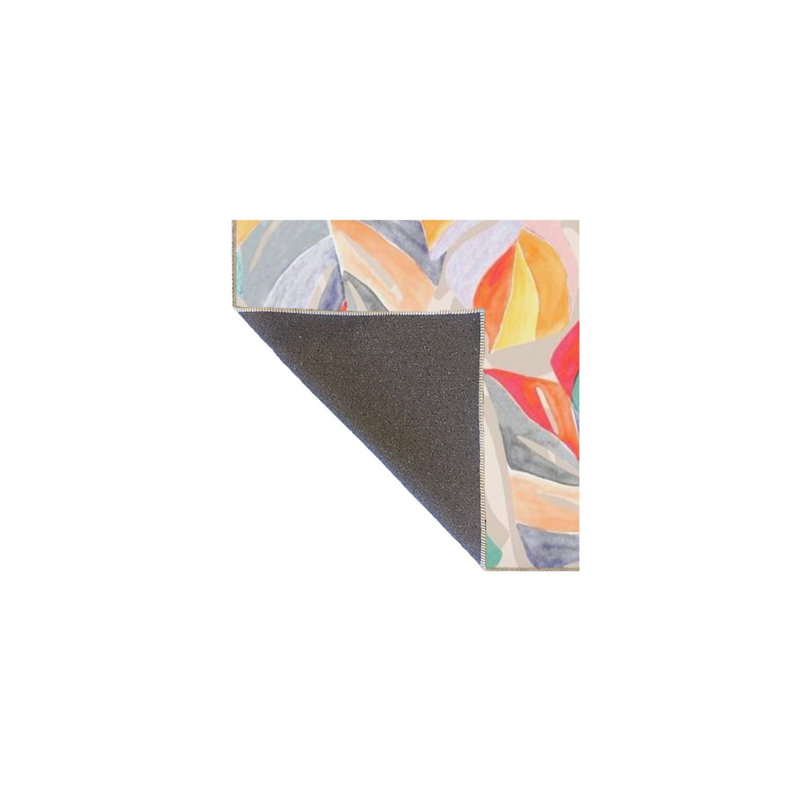 Colorful Palm Patterned Woven Base Machine Washable Rug, Runner 2'6" x 6'7" Rug Pad Included