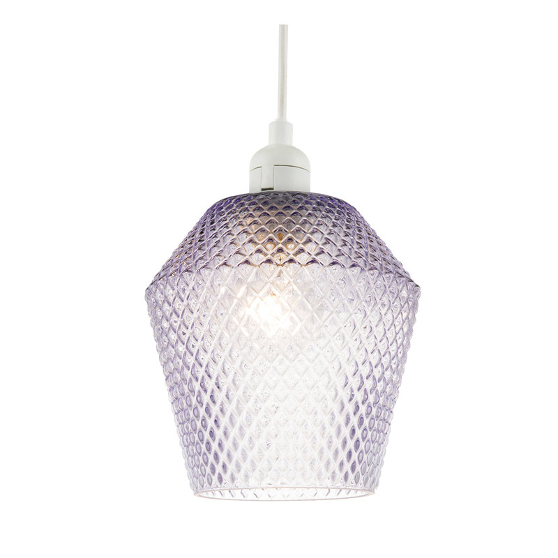 17cm H Glass Round Pendant Shade ( No Direct Attachment Method ), Purple