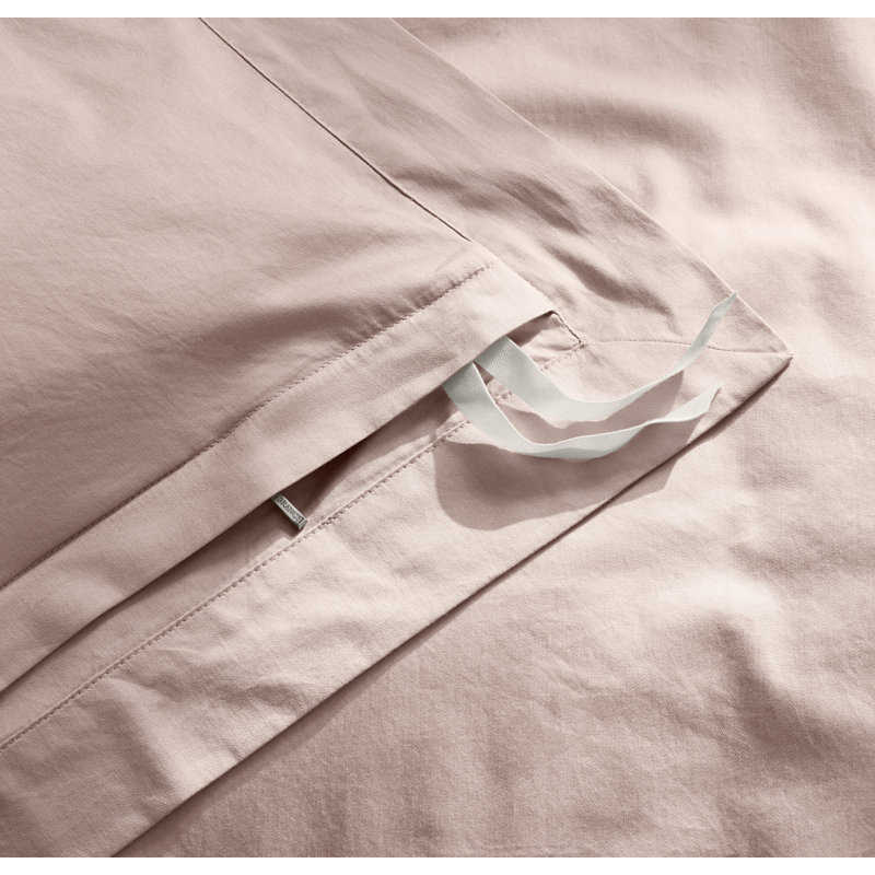 Percale Hemmed Duvet Set, King Duvet Cover + 2 King Shams, Dusty Rose