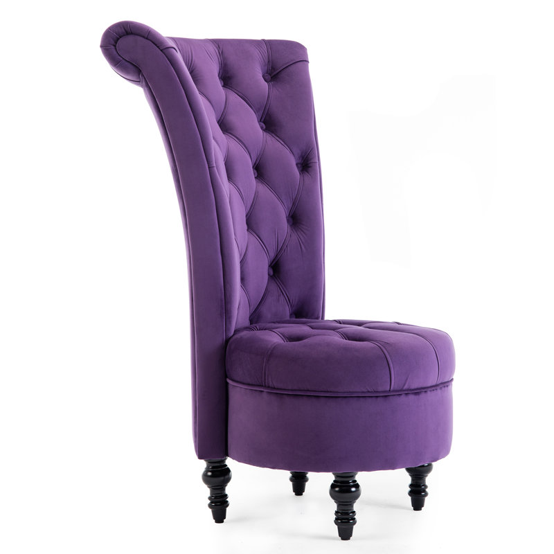 Jabari Velvet Slipper Chair, Purple Velvet
