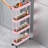Slim Storage Cart 4 Tier, Storage Organizer Rolling Utility/ Mobile Shelving Unit Slide Out Storage Cart-1297406516