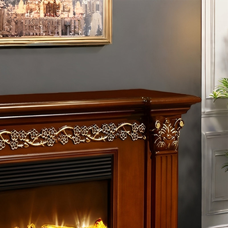 American electric fireplace decor, Brown