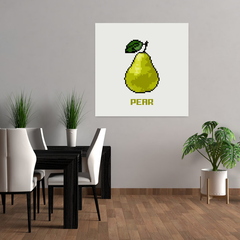 Art mural contemporain vert poire verte, H 36 po x l 36 po