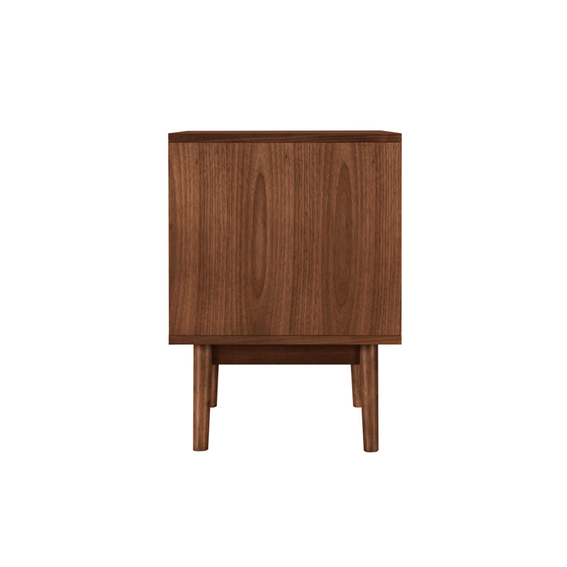 Indra 22" H 1-Drawer Wood Nightstand, Walnut