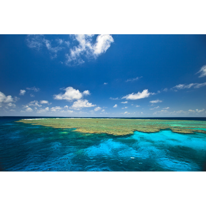Aerial View Of The Clam Beds In Great Barrier Reef by Pniesen - Wrapped Canvas Print, 30cm H x 46cm W x 3.8cm D