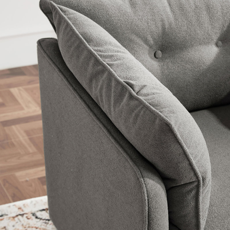 Modern Style Chenille Oversized Armchair Accent Chair, Gray