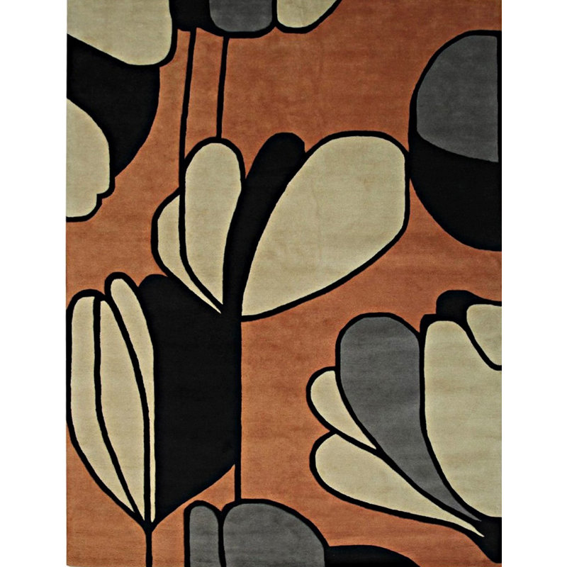 Hand Tufted Wool Floral Area Rug in Multicolored
